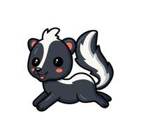 Cute little skunk cartoon jumping vector