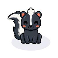 Cute little skunk cartoon sitting vector