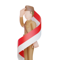 saludo de personaje del ejército 3d png