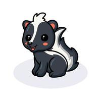 Cute little skunk cartoon sitting vector