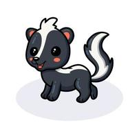 Cute little skunk cartoon posing vector