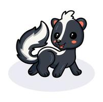 Cute little skunk cartoon posing vector