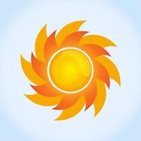 Sun Vector isolated summer icon design. Abstract Vector yellow sun symbol