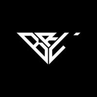 diseño creativo del logotipo de la letra brl con gráfico vectorial, logotipo simple y moderno de brl en forma de triángulo. vector