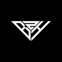 Diseño creativo del logotipo de la letra bzh con gráfico vectorial, logotipo simple y moderno de bzh en forma de triángulo. vector