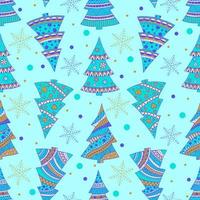 Christmas seamless background with decorative Christmas trees. For wrapping paper, boxes, Christmas card
