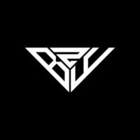 Diseño creativo del logotipo de letra bzy con gráfico vectorial, logotipo simple y moderno de bzy en forma de triángulo. vector