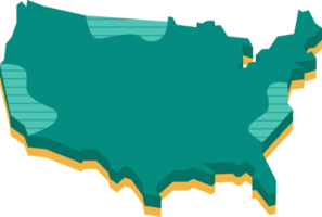 Mappa 3D degli Stati Uniti png