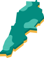 mapa 3D do Líbano png
