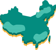 mapa 3D da China png