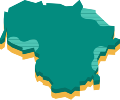 3d carta geografica di Lituania png