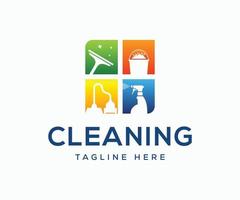 Modern Cleaning Logo Design Template vector