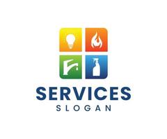 Modern Home Service Logo Design vector