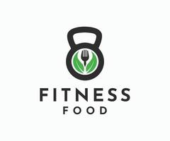 Organic food fitness logo template vector
