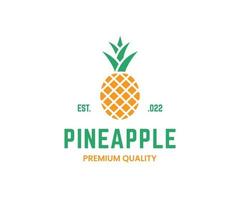 Pineapple Organic Fruit Logo Design. Tropical Pineapple Logo Design Template vector