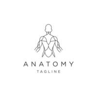 Anatomy line logo icon design template flat vector