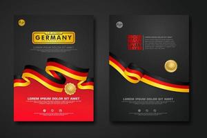 Set poster design Germany unity day background template vector