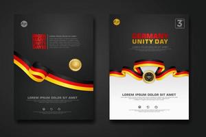 Set poster design Germany unity day background template vector