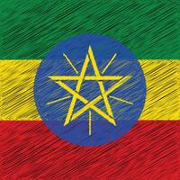 día nacional de etiopía 28 de mayo, diseño de bandera cuadrada vector