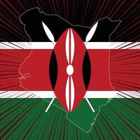 Kenya Independence Day Map Design vector