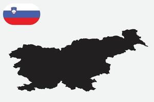 Slovenia map and flag of Sloveni vector