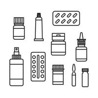Medicine Black and White Containers vector