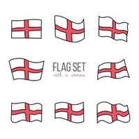 Cross Flag Set vector