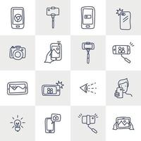 Blue Doodled Photography Icons vector