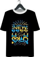 diseño de camiseta de año nuevo vector