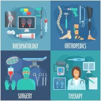 iconos de cirugía, terapia, ortopedia, reumatología vector