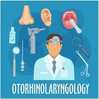 Otorhinolaryngology icon for profession design vector