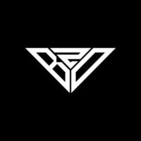 Diseño creativo del logotipo de la letra bzd con gráfico vectorial, logotipo bzd simple y moderno en forma de triángulo. vector