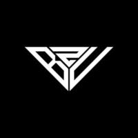 Diseño creativo del logotipo de la letra bzu con gráfico vectorial, logotipo simple y moderno de bzu en forma de triángulo. vector