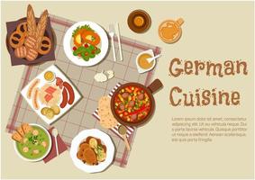 Authentic german meat dishes flat icon vector