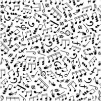 Music background with notes seamless pattern vector