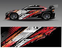 Car wrap design vector. Graphic abstract stripe racing background kit designs for wrap vehicle  race car  rally  adventure and livery vector