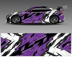 Car wrap design vector. Graphic abstract stripe racing background kit designs for wrap vehicle  race car  rally  adventure and livery vector