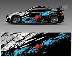 Car wrap design vector. Graphic abstract stripe racing background kit designs for wrap vehicle  race car  rally  adventure and livery vector