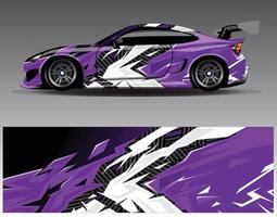 vector de diseño de envoltura de coche. Diseños de kits de fondo de carreras de franjas abstractas gráficas para envolver vehículos carrera de autos rally aventura y librea