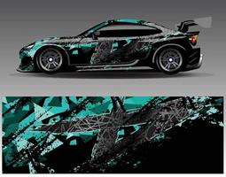 Car wrap design vector. Graphic abstract stripe racing background kit designs for wrap vehicle  race car  rally  adventure and livery vector