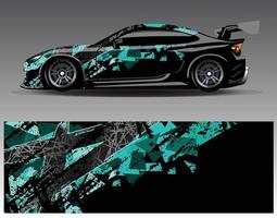 Car wrap design vector. Graphic abstract stripe racing background kit designs for wrap vehicle  race car  rally  adventure and livery vector