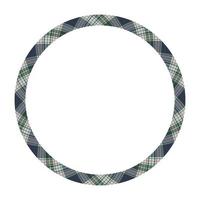Circle borders and frames vector. Round border pattern geometric vintage frame design. Scottish tartan plaid fabric texture. Template for gift card, collage, scrapbook or photo album and portrait. vector