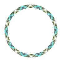 Circle borders and frames vector. Round border pattern geometric vintage frame design. Scottish tartan plaid fabric texture. Template for gift card, collage, scrapbook or photo album and portrait. vector