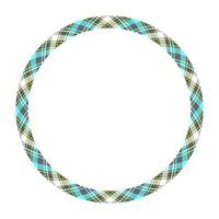 Circle borders and frames vector. Round border pattern geometric vintage frame design. Scottish tartan plaid fabric texture. Template for gift card, collage, scrapbook or photo album and portrait. vector