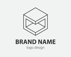Technology logo line design. Logotype for digital company. vector