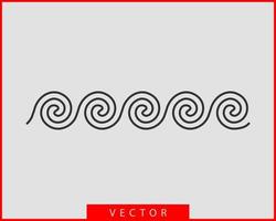 diseño de vectores de ondas. icono de onda de agua. líneas onduladas aisladas.