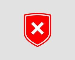 Shield icon vector with mark symbol. Design element.