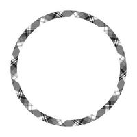 Circle borders and frames vector. Round border pattern geometric vintage frame design. Scottish tartan plaid fabric texture. Template for gift card, collage, scrapbook or photo album and portrait. vector