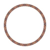 Circle borders and frames vector. Round border pattern geometric vintage frame design. Scottish tartan plaid fabric texture. Template for gift card, collage, scrapbook or photo album and portrait. vector