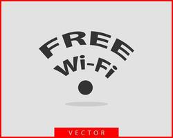 icono de wi-fi gratis. símbolo de vector wifi de zona de conexión. señal de ondas de radio.